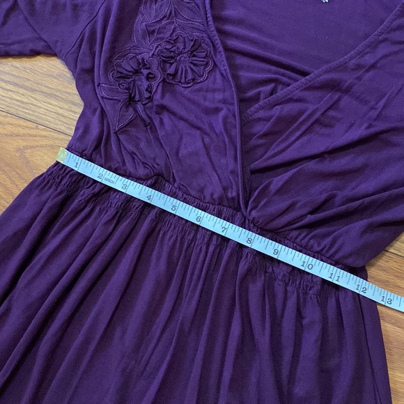 Motherhood Maternity women’s purple nursing dress, bell s/s elastic waist S/P - Picture 12 of 15